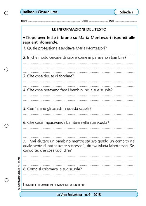 Le informazioni del testo | Giunti Scuola Le informazioni del testo | Giunti Scuola