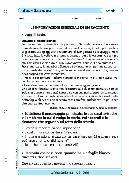 Le informazioni essenziali di un racconto | Giunti Scuola Le informazioni essenziali di un racconto | Giunti Scuola