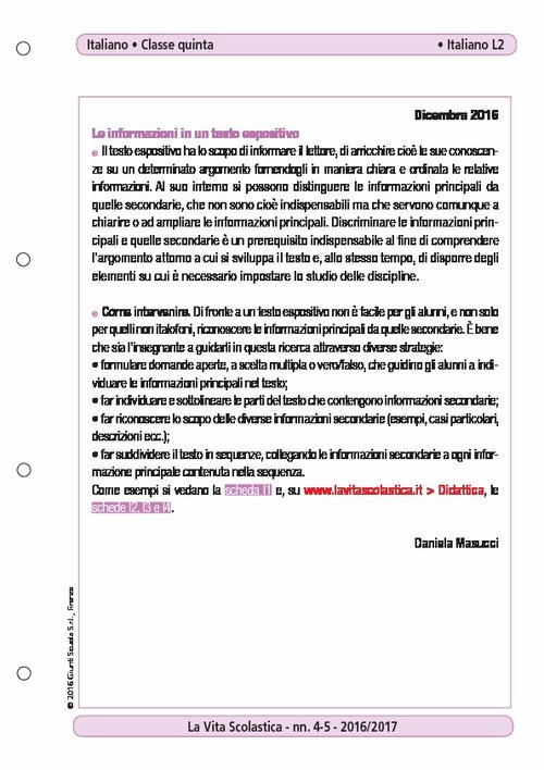 Le informazioni in un testo espositivo | Giunti Scuola Le informazioni in un testo espositivo | Giunti Scuola