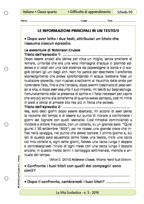 Le informazioni principali in un testo/3 | Giunti Scuola