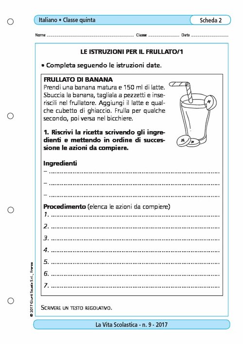 Le istruzioni per il frullato/1 | Giunti Scuola Le istruzioni per il frullato/1 | Giunti Scuola