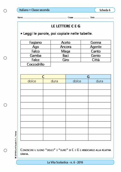 Le lettere C e G | Giunti Scuola Le lettere C e G | Giunti Scuola