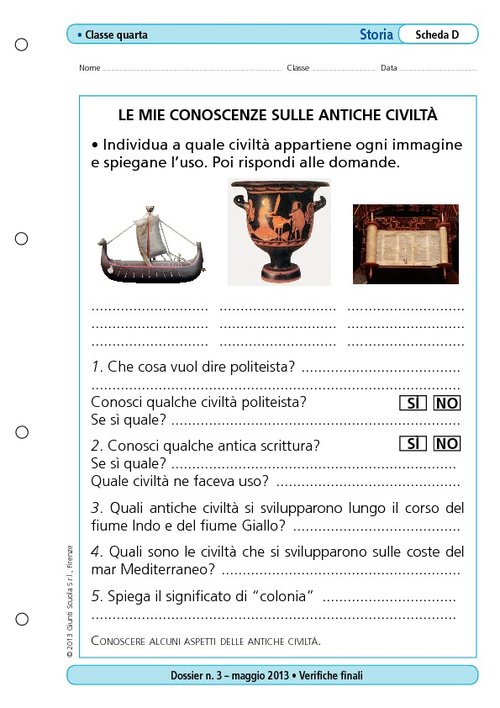 Le mie conoscenze sulle antiche civiltà | Giunti Scuola
