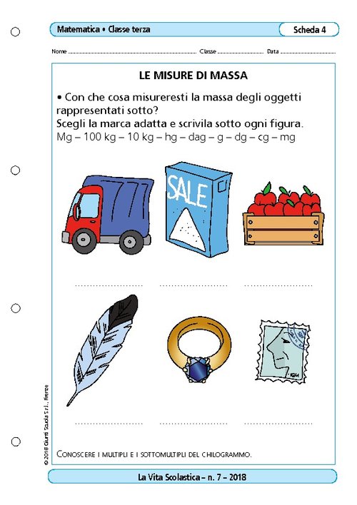 Le misure di massa | Giunti Scuola Le misure di massa | Giunti Scuola