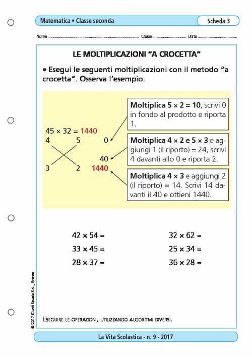 Le moltiplicazioni “a crocetta” | Giunti Scuola Le moltiplicazioni “a crocetta” | Giunti Scuola
