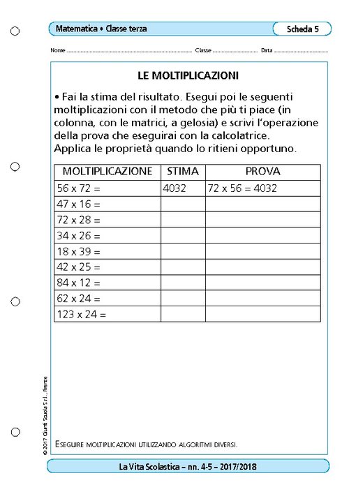 Le moltiplicazioni | Giunti Scuola Le moltiplicazioni | Giunti Scuola