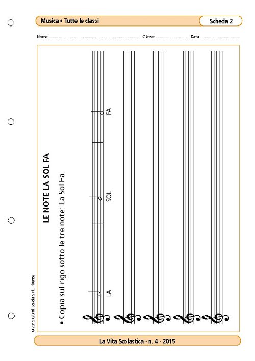 Le note LA SOL FA | Giunti Scuola Le note LA SOL FA | Giunti Scuola