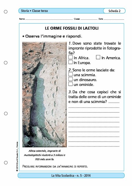 Le orme fossili di Laetoli | Giunti Scuola Le orme fossili di Laetoli | Giunti Scuola