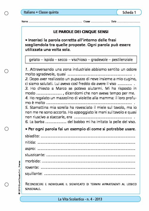 Le parole dei cinque sensi | Giunti Scuola