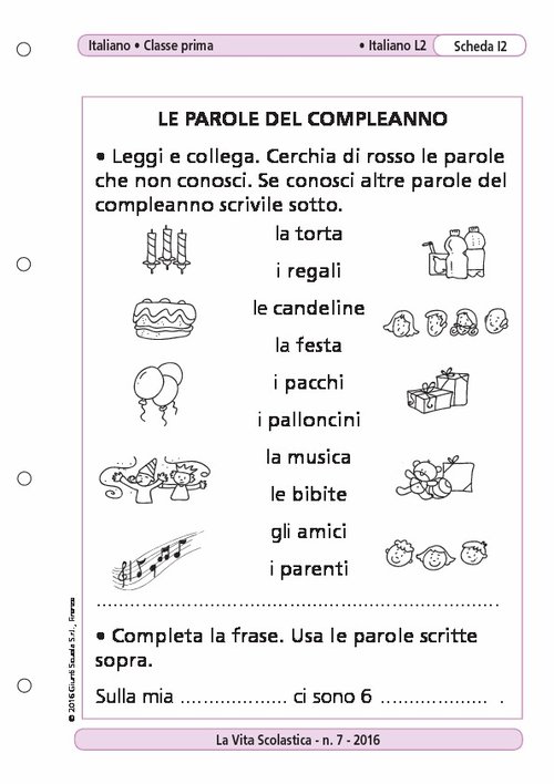 Le parole del compleanno | Giunti Scuola Le parole del compleanno | Giunti Scuola