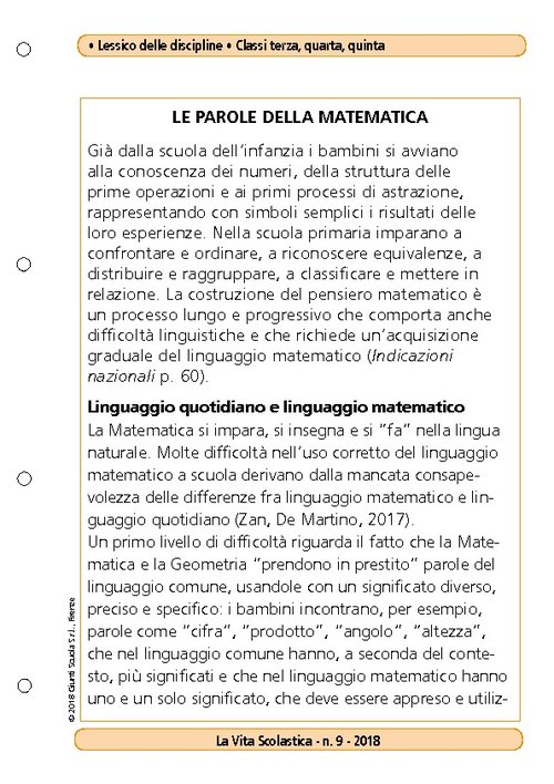 Le parole della matematica | Giunti Scuola