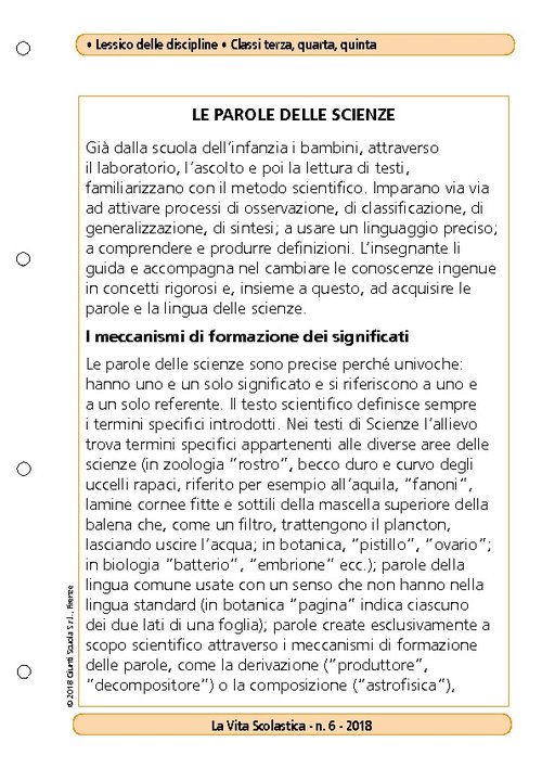 Le parole delle scienze | Giunti Scuola Le parole delle scienze | Giunti Scuola
