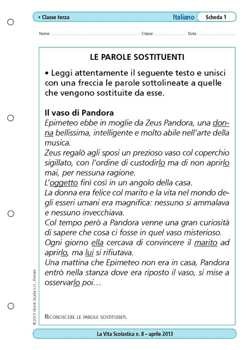 Le parole sostituenti | Giunti Scuola Le parole sostituenti | Giunti Scuola