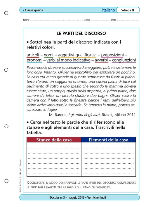 Le parti del discorso | Giunti Scuola Le parti del discorso | Giunti Scuola