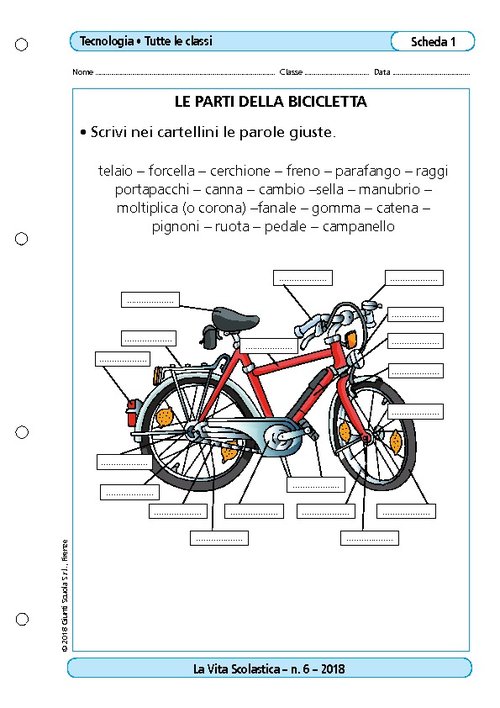 Le parti della bicicletta | Giunti Scuola Le parti della bicicletta | Giunti Scuola