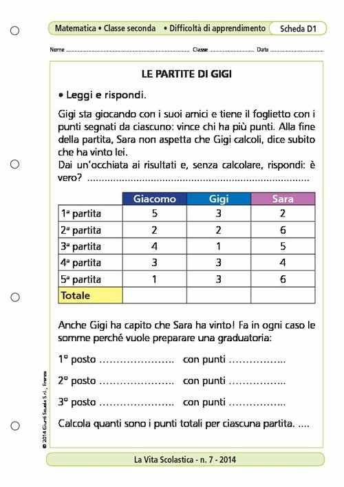 Le partite di Gigi | Giunti Scuola
