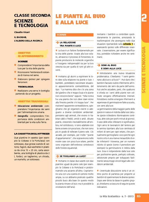 Le piante al buio e alla luce | Giunti Scuola Le piante al buio e alla luce | Giunti Scuola