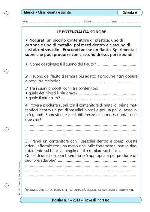 Le potenzialità sonore | Giunti Scuola Le potenzialità sonore | Giunti Scuola