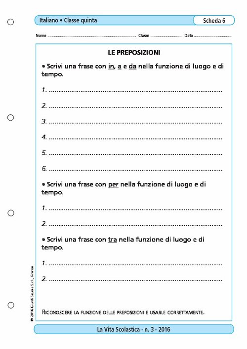 Le preposizioni | Giunti Scuola