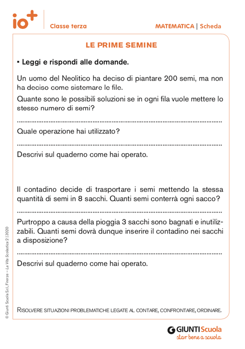 Le prime semine | Giunti Scuola Le prime semine | Giunti Scuola