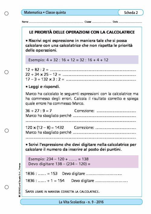 Le priorità delle operazioni con la calcolatrice | Giunti Scuola Le priorità delle operazioni con la calcolatrice | Giunti Scuola