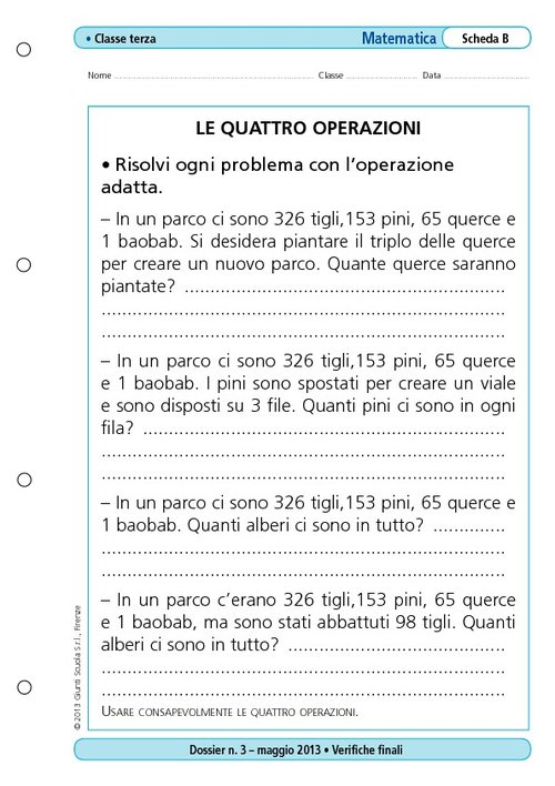 Le quattro operazioni | Giunti Scuola Le quattro operazioni | Giunti Scuola