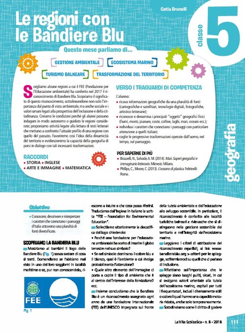 Le regioni con le Bandiere Blu | Giunti Scuola Le regioni con le Bandiere Blu | Giunti Scuola