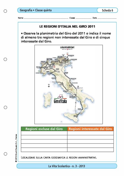Le regioni d'Italia nel Giro 2011 | Giunti Scuola Le regioni d'Italia nel Giro 2011 | Giunti Scuola