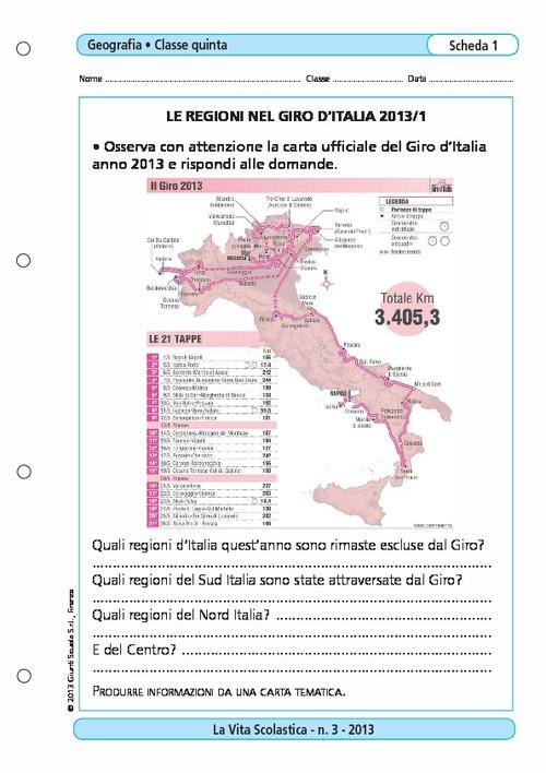Le regioni nel Giro d'Italia 2013/1 | Giunti Scuola Le regioni nel Giro d'Italia 2013/1 | Giunti Scuola