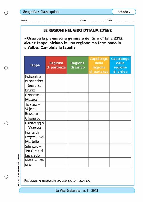 Le regioni nel Giro d'Italia 2013/2 | Giunti Scuola Le regioni nel Giro d'Italia 2013/2 | Giunti Scuola