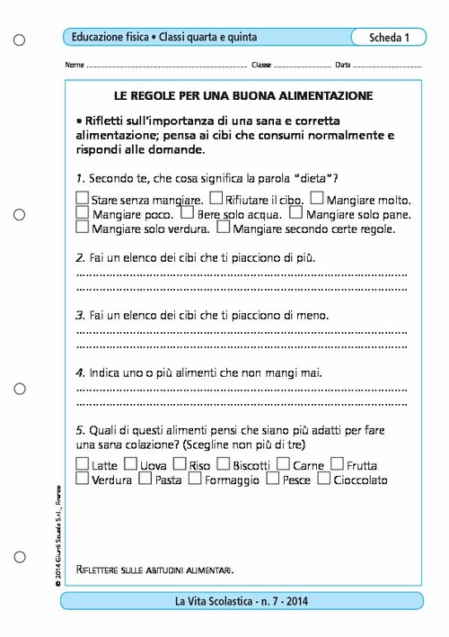 Le regole per una buona alimentazione | Giunti Scuola Le regole per una buona alimentazione | Giunti Scuola