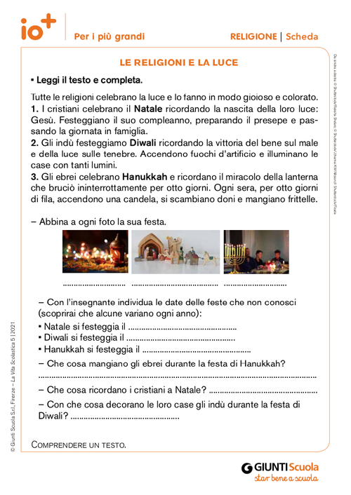 Le religioni e la luce | Giunti Scuola Le religioni e la luce | Giunti Scuola