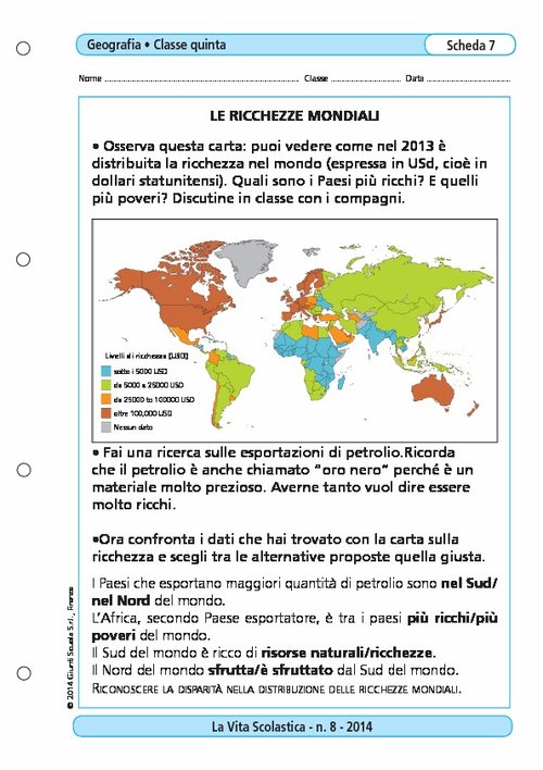 Le ricchezze mondiali | Giunti Scuola Le ricchezze mondiali | Giunti Scuola