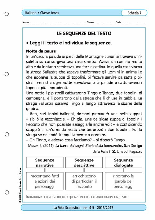 Le sequenze del testo | Giunti Scuola Le sequenze del testo | Giunti Scuola
