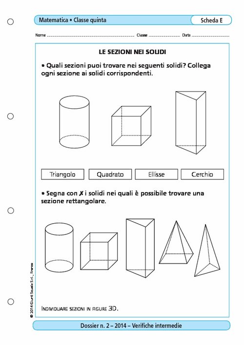 Le sezioni nei solidi | Giunti Scuola Le sezioni nei solidi | Giunti Scuola