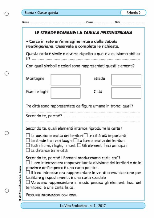 Le strade romande: la Tabula Peutingeriana | Giunti Scuola Le strade romande: la Tabula Peutingeriana | Giunti Scuola