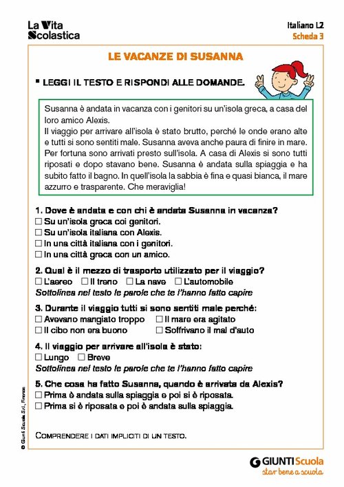 Le vacanze di Susanna | Giunti Scuola Le vacanze di Susanna | Giunti Scuola