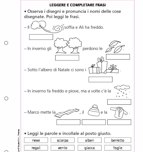 Testi Da Completare Con Parole Leggere e completare frasi | Giunti Scuola