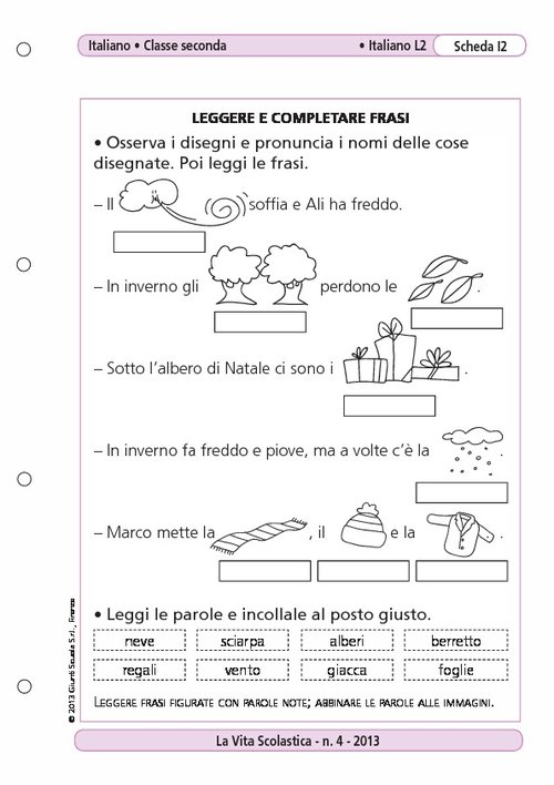 Leggere e completare frasi | Giunti Scuola Leggere e completare frasi | Giunti Scuola