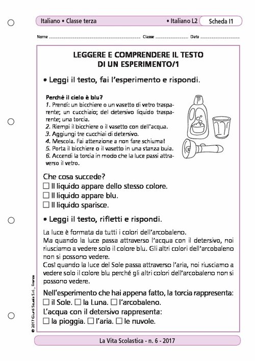 Leggere e comprendere il testo di un esperimento/1 | Giunti Scuola Leggere e comprendere il testo di un esperimento/1 | Giunti Scuola