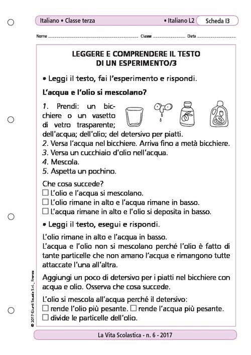 Leggere e comprendere il testo di un esperimento/3 | Giunti Scuola Leggere e comprendere il testo di un esperimento/3 | Giunti Scuola