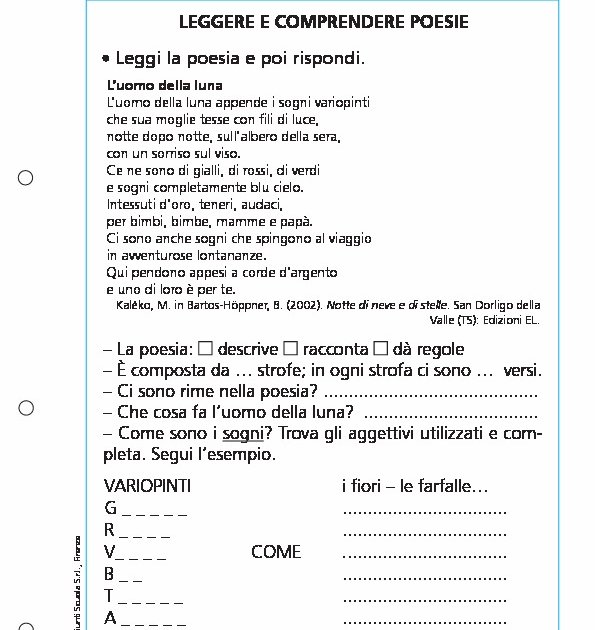 Leggere E Comprendere Poesie Leggere E Comprendere Poesie Giunti Scuola