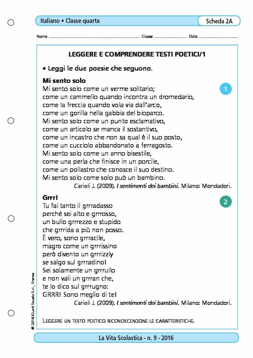 Leggere e comprendere testi poetici/1 | Giunti Scuola Leggere e comprendere testi poetici/1 | Giunti Scuola
