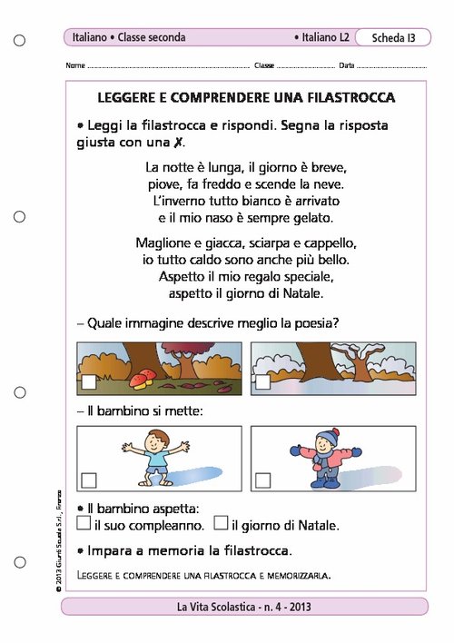 Leggere e comprendere una filastrocca | Giunti Scuola Leggere e comprendere una filastrocca | Giunti Scuola