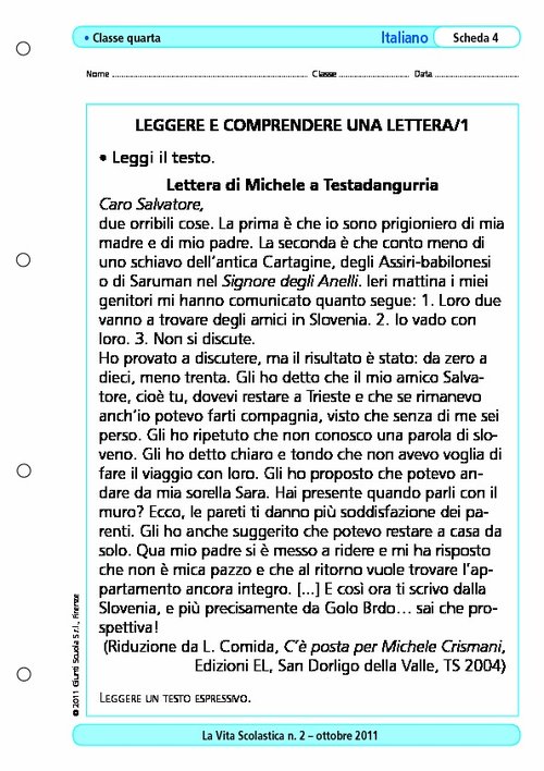 Leggere e comprendere una lettera/1 | Giunti Scuola Leggere e comprendere una lettera/1 | Giunti Scuola