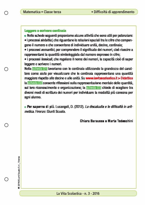 Leggere e scrivere centinaia | Giunti Scuola