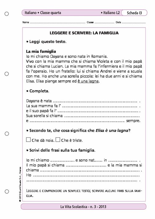 Leggere e scrivere: la famiglia | Giunti Scuola