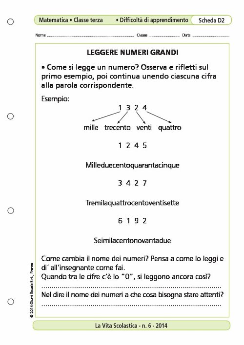 Leggere numeri grandi | Giunti Scuola Leggere numeri grandi | Giunti Scuola