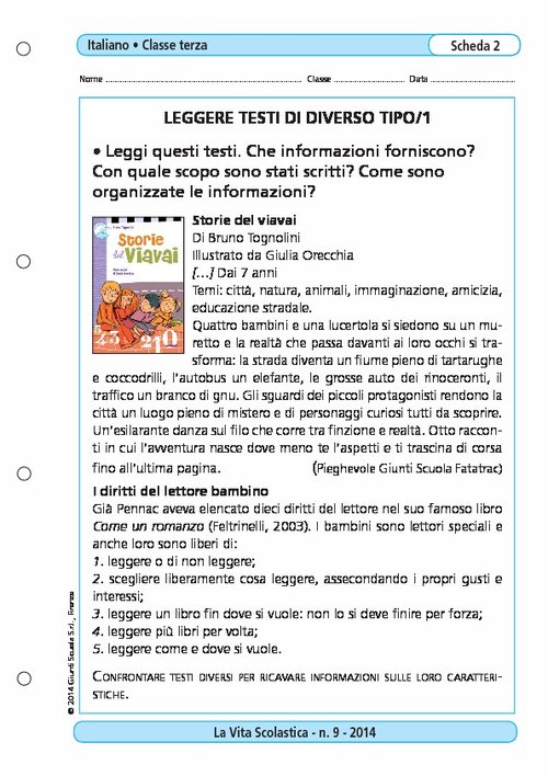 Leggere testi di diverso tipo/1 | Giunti Scuola Leggere testi di diverso tipo/1 | Giunti Scuola