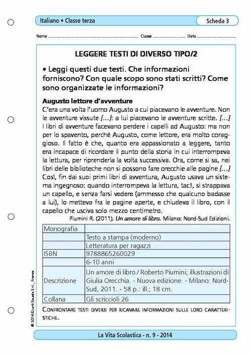 Leggere testi di diverso tipo/2 | Giunti Scuola Leggere testi di diverso tipo/2 | Giunti Scuola